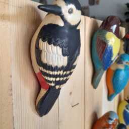Ceramic Sculpture Of A Great Spotted Woodpecker - thumbnail 4