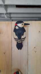 Ceramic Sculpture Of A Great Spotted Woodpecker - thumbnail 1