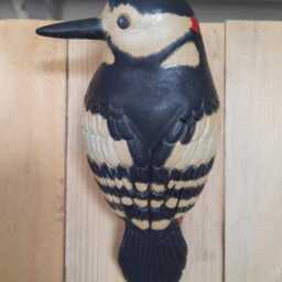 Ceramic Sculpture Of A Great Spotted Woodpecker - thumbnail 3