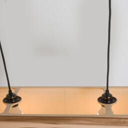 Handmade Red Gum Veneer Chandelier, Modern Linear Pendant Light - thumbnail 4