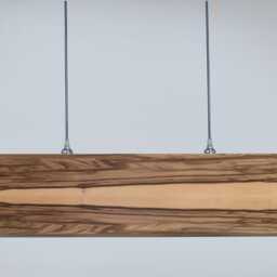Handmade Chandelier From Red Gum Natural Veneer, Modern Linear Pendant Light Fixture, Dining Room Lighting, Minimalist Design - thumbnail 2
