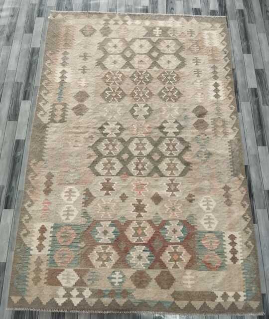Handwoven Wool Kilim Rug, Multicolour Artisan Tribal Geometric Flatweave, Afghan, Turkish, Persian, Moroccan, Navajo Design, 295x198 cm - image 1