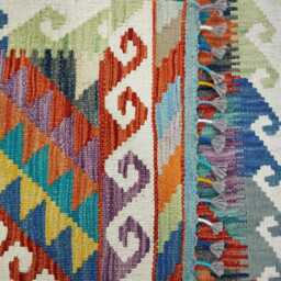 Multicolour Rug, Handmade Artisan Afghan Turkish Scandinavian Navajo Bohemian Flatweave Wool Kilim 159x100 cm - thumbnail 3