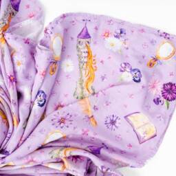 Baby Girl Swaddle Blanket, Princess Rapunzel Swaddle Newborn Photo Prop, Bamboo Purple & Pink - thumbnail 3