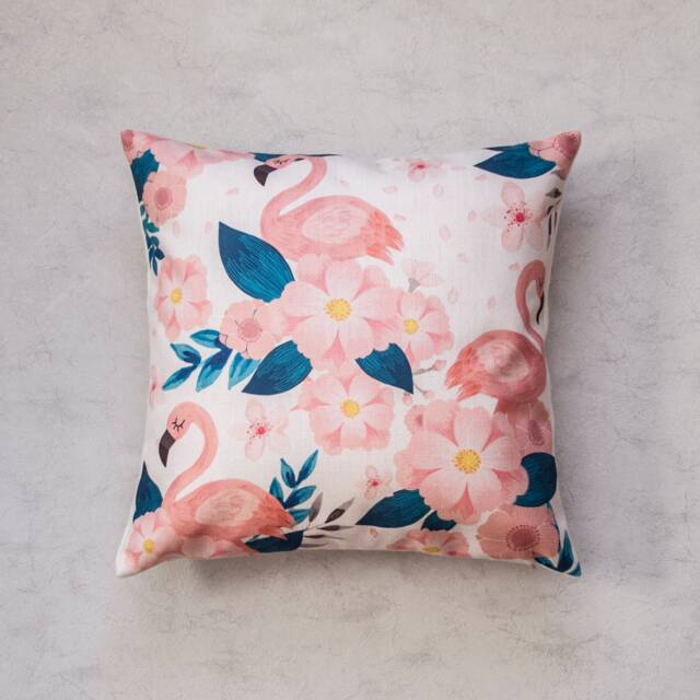 Flamingo Blossom Pillow Cover, Cushion Covers, Cushion, Throw Pillow, Coverchristmas Gift Idea - image 1