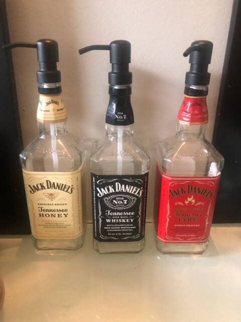 Jack Daniels Liquor Bottle Soap Dispenser Tennesse Honey Fire - image 1
