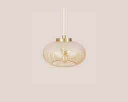 Helena Vintage Pendant Light Mcm Hanging Handcrafted Glass Lamp Retro Ceiling Fixture Yugoslavia Gold Brass