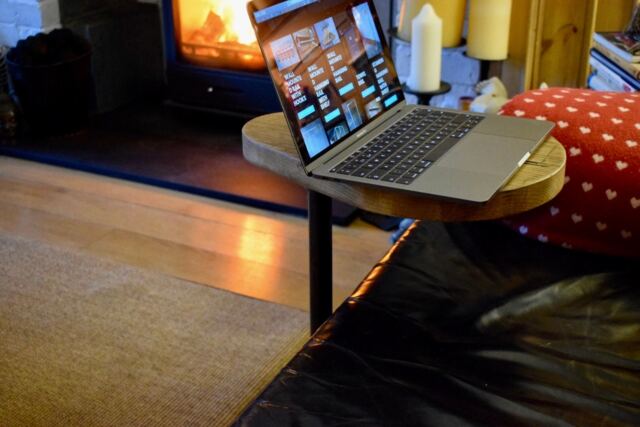 Reclaimed Scaffold Board Laptop Sofa Table, Side/End Table - image 1