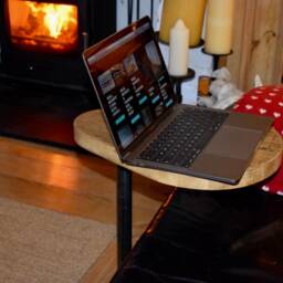 Reclaimed Scaffold Board Laptop Sofa Table, Side/End Table - thumbnail 2