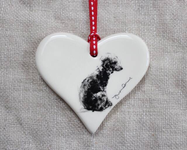 Bedlington Terrier Christmas Ornament - Beddy Dog Keepsake Xmas Tree Decoration & Stocking Filler Gift - image 1