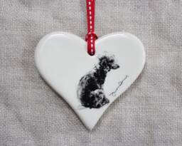 Bedlington Terrier Christmas Ornament - Beddy Dog Keepsake Xmas Tree Decoration & Stocking Filler Gift