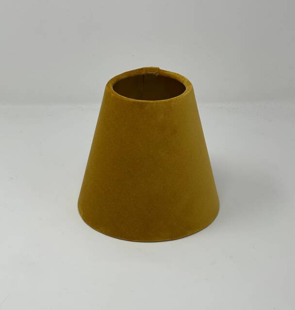 Mustard Yellow Velvet Brushed Gold Small Candle Clip Wall Tapered Lampshade - image 1