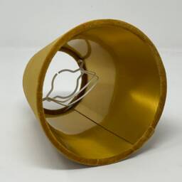 Mustard Yellow Velvet Brushed Gold Small Candle Clip Wall Tapered Lampshade - thumbnail 3
