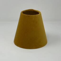 Mustard Yellow Velvet Brushed Gold Small Candle Clip Wall Tapered Lampshade - thumbnail 2