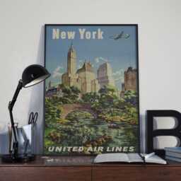 Vintage - New York , Central Park Travel Poster/Print A4 & A3 - thumbnail 1