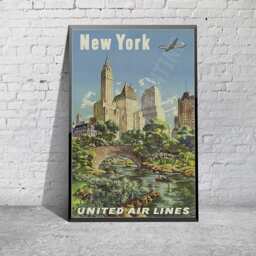Vintage - New York , Central Park Travel Poster/Print A4 & A3 - thumbnail 2