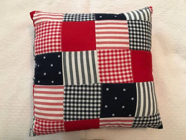 Decorative Pillow - 14 Inches X Throw Patriotic Patchwork Pattern - image 1