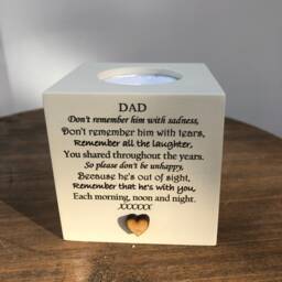 Personalised Candle in Memory Of A Dad Or Any Loved One Mum Dad Grandad Husband Wife Etc Bereavement Sympathy Name - thumbnail 2