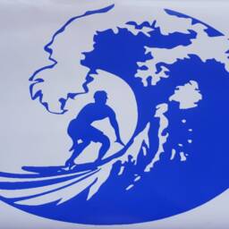 Surf Board Surfs Up Surfing The Waves Vinyl Decal Graphic Sticker Sign Wall Art Vw Campervan Motorhome Car Van Bonnet Side Surfboard Fun - thumbnail 2
