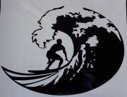 Surf Board Surfs Up Surfing The Waves Vinyl Decal Graphic Sticker Sign Wall Art Vw Campervan Motorhome Car Van Bonnet Side Surfboard Fun - thumbnail 1