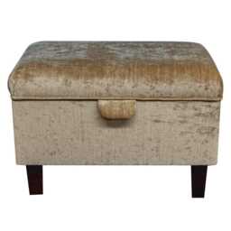 Linen Slub Velvet Storage Ottoman - Handmade Upholstered Luxury Footstool Made To Order in Britain - thumbnail 3