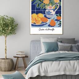 Wall Art, Fruit Market Poster, Lemon Food Illustration, Art Kitchen Decor, Amalfi Lemons Italy Retro Print - thumbnail 2