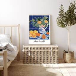 Wall Art, Fruit Market Poster, Lemon Food Illustration, Art Kitchen Decor, Amalfi Lemons Italy Retro Print - thumbnail 3