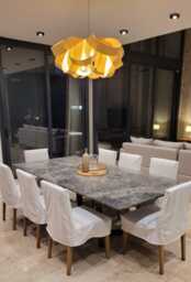 Large Wood Veneer Chandelier - Gross