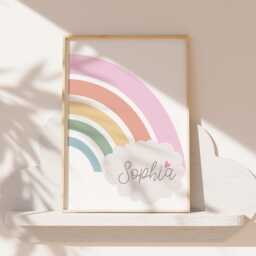 Set Of 3 Nursery Prints, Sisters Make The Best Friends Bedroom, Decor, Personalised Rainbow Print, Siblings Wall Art - thumbnail 2