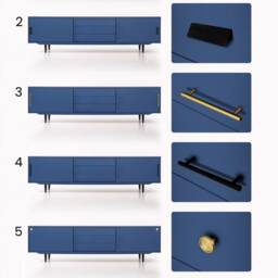 Vinyl Record Storage - Cabinet Player Stand Medium Sideboard Solid Wood Table Livlo N-S02 - thumbnail 3