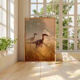 Dinosaur Poster, Prehistoric Wall Art, Realistic Raptor Illustration, Ancient Wildlife Print, Jurassic Nature Artwork For Home Decor - thumbnail 3