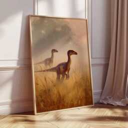 Dinosaur Poster, Prehistoric Wall Art, Realistic Raptor Illustration, Ancient Wildlife Print, Jurassic Nature Artwork For Home Decor - thumbnail 2