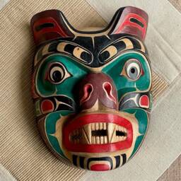 Bear Spirit Mask - Pacific Northwest Tribal Style Hand Carved Painted 10 - thumbnail 1