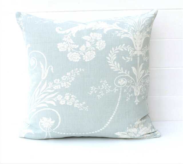 Laura Ashley Josette Duck Egg Cushion Handmade Linen Blend With Zip Fastening 16 - image 1