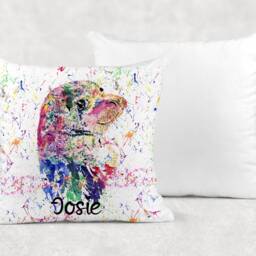 Personalised Watercolour Rainbow Seal Cushion, Cuddle Pillow, Birthday Gift - thumbnail 2