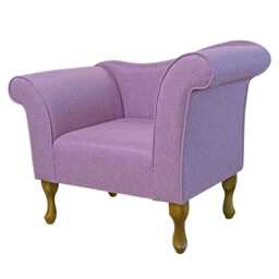 Designer Tweed Fuchsia Chaise Chair - Upholstered Handmade in Britain - thumbnail 3