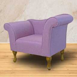 Designer Tweed Fuchsia Chaise Chair - Upholstered Handmade in Britain