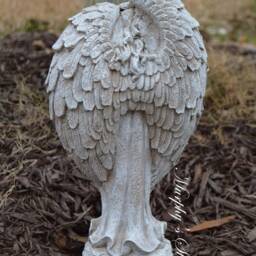 Vintage Style Angel Solid Concrete Hand Painted Garden Memorial Weathered Finish - thumbnail 2