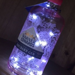 Upcycled Warner Edwards Gin Bottle Lamp, Cool White Led Lights - thumbnail 3