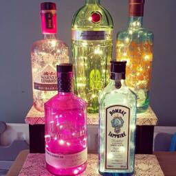 Upcycled Warner Edwards Gin Bottle Lamp, Cool White Led Lights - thumbnail 4