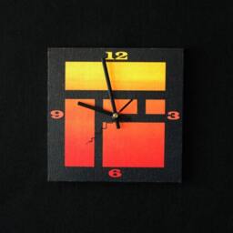 Architect Inspired Black & Orange Contemporay Art Clock - thumbnail 1