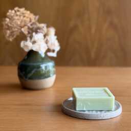 Handmade Stoneware Soap Dish - White Glaze Pottery Bathroom Accessory - 12cm Width - thumbnail 2