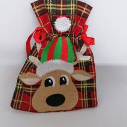 Festive Embroidered, Potpourri, Sweet Pouches, Christmas Bags, Handmade Decor, Reindeer, Tree, Snowman, Stocking Filler - thumbnail 3