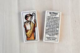 st Titus Patron Saint Block With Gift Bag // Disciple Of Paul Catholic Toys By Almondrod