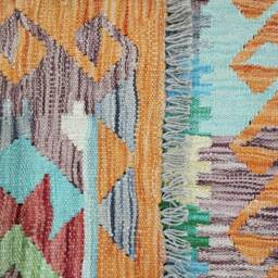 Traditional Runner Rug, Handmade Artisan Afghan Turkish Aztec Navajo Wool Kilim Rug 394x84 cm - thumbnail 3