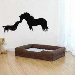 Horse & A Dog Kissing Self Adhesive Vinyl Wall Art, Decal, Transfer, Mural, Interior Or Exterior Use - 32 Colours, 5 Sizes 0997