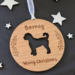 Personalised Labradoodle Christmas Bauble - Silhouette Dog - thumbnail 3
