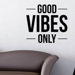 "Good Vibes Only Wall Decal Sticker Inspirational Quote Art Decor Motivation - 28"" Wide X 26" - thumbnail 1