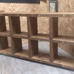 The Low Standard Industrial Up-Cycled Pigeon Hole Shelving Unit - For Delivery Charge Info See Description - thumbnail 2
