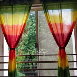 Clearance Sale - Tie Dyed Rainbow Curtains, Pride Curtain Panels, Rainbow Unicorn Decor, Kids Room Curtains- Set Of Two Panels - thumbnail 3